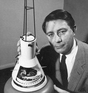 !Abe Silverstein with moon capsule model