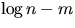 $\log n - m$