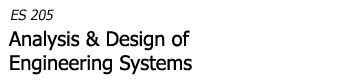 ES205 Analysis and 
Design of Engineering Systems