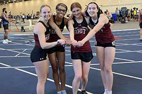 Track athlete running a race.