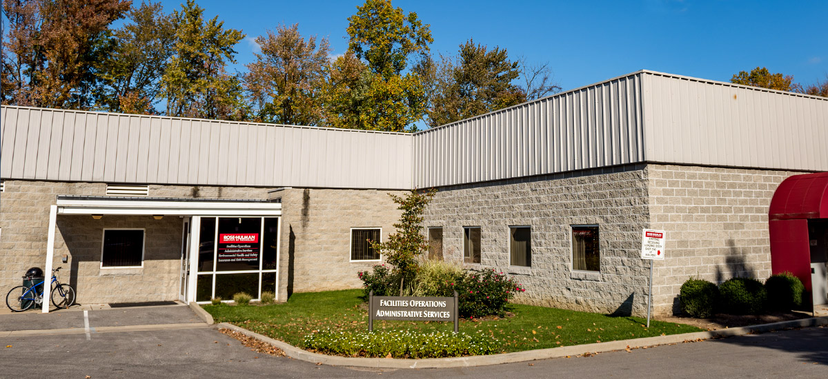 Exterior photo of Facilities Operations entrance.