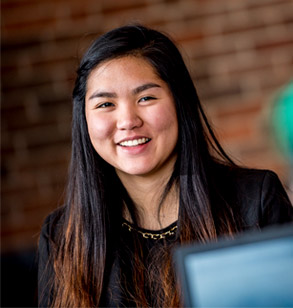 Smiling female student.