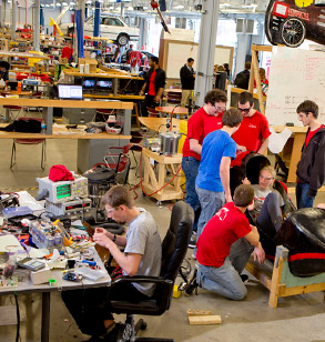 Students working in the Branam Innovation Center