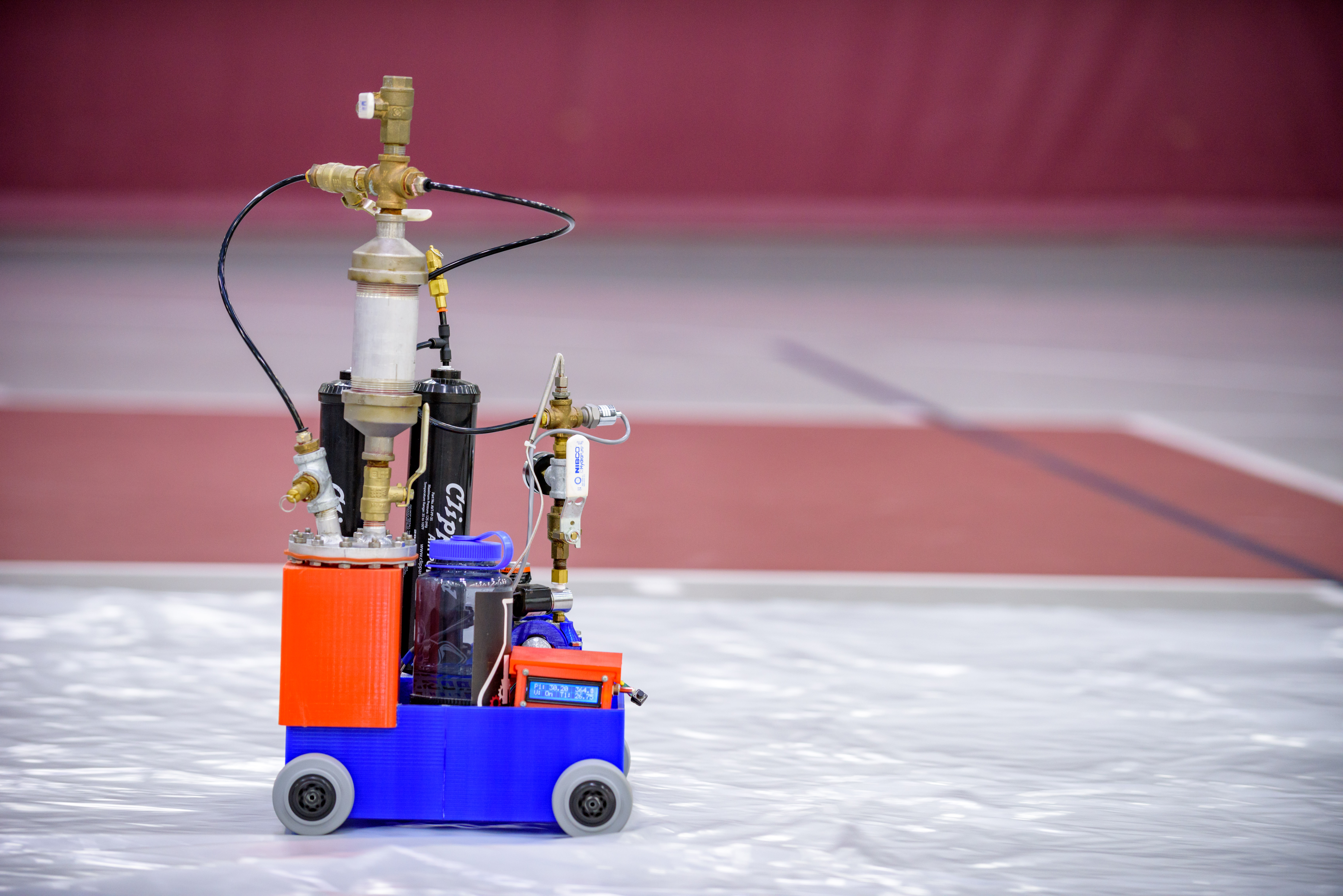 3D printed car powered by chemical reactions rolls along.