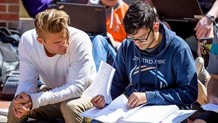 Student studying