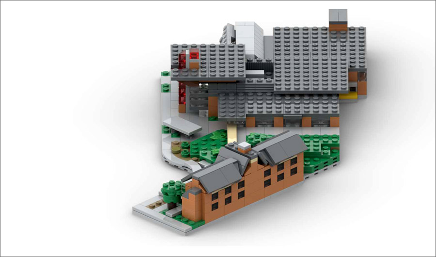 Mussallem Union and Deming Hall in LEGO bricks.