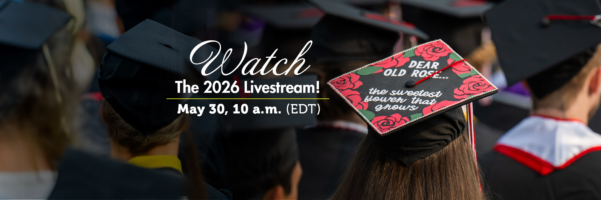 Commencement cap with words on it