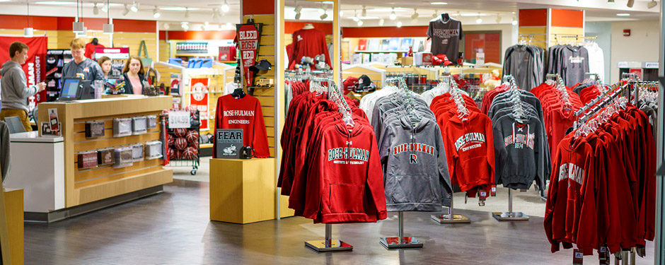 Interior view of the Rose-Hulman Bookstore.