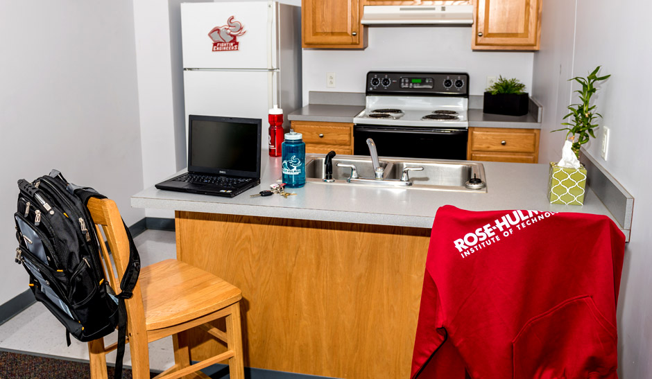 Kitchen in a typical suite in the Apartments
