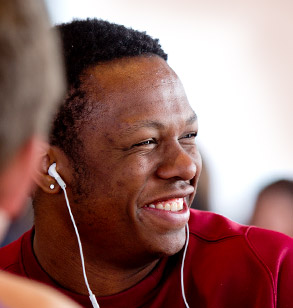 Smiling male student.