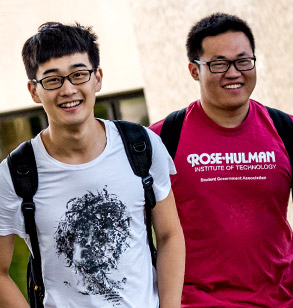 Two smiling Asian students.