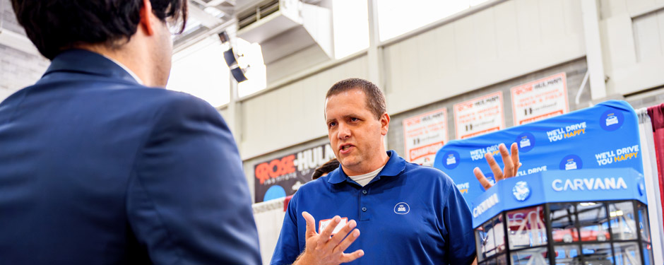Students dressed in business attire for the career fair