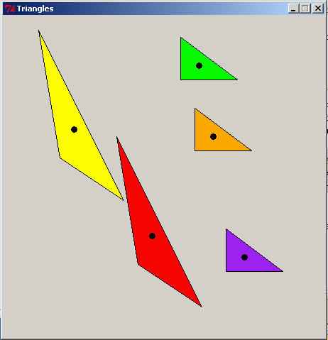 Graphics window for triangle program