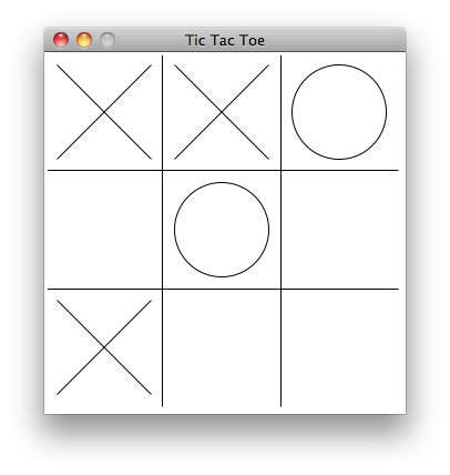 Sample TicTacToe display