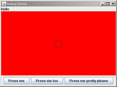 A circle appears on the red panel