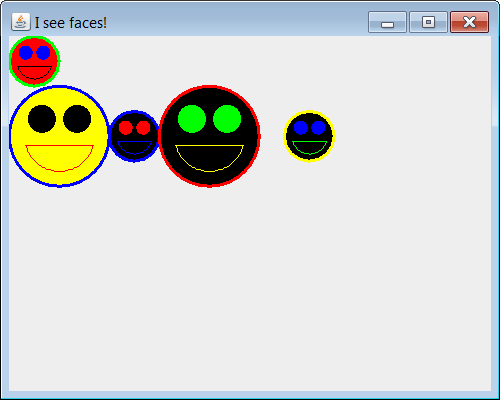 The Faces section when finished