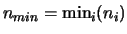 $n_{min} = \min_i (n_i)$