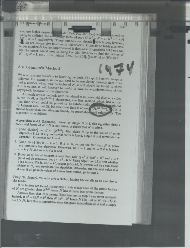 Page from a book on Lehman's Method