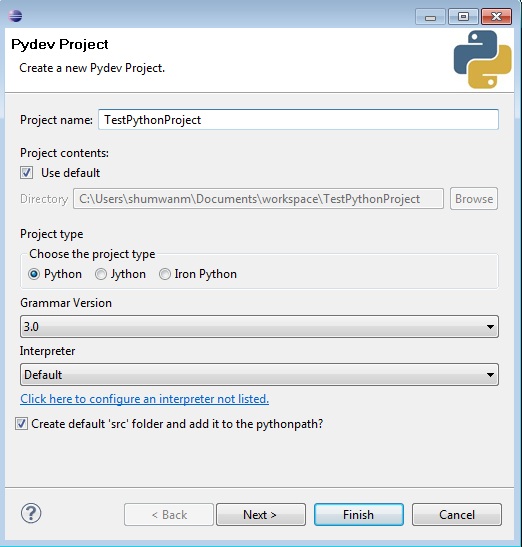 Create a Python project