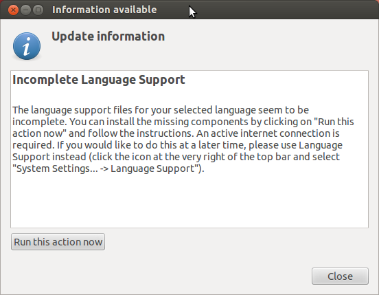 Incomplete Language Support