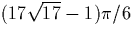 $(17\sqrt{17}-1)\pi/6$