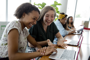 Girls coding together