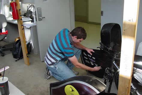 working in shop