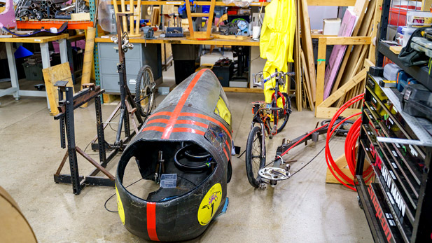 Human-powered vehicle in the Branam Innovation Center