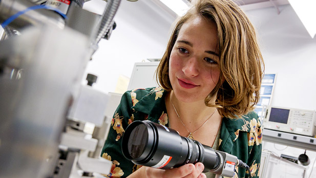 Audrey Brand working in the lab