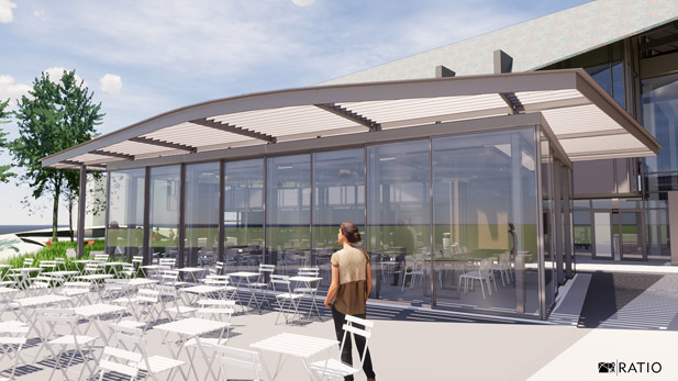 Architectural rendering of the outdoor pavilion