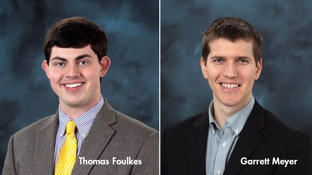 Photos of Thomas Foulkes and Garrett Meyer.