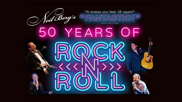 Fifty Years of Rock-N-Roll text in neon