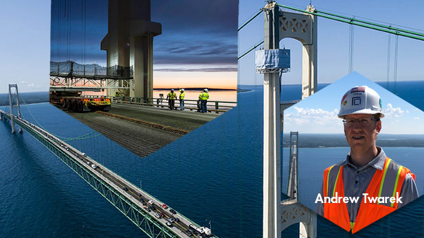 Andrew Twarek and Mackinac Bridge.