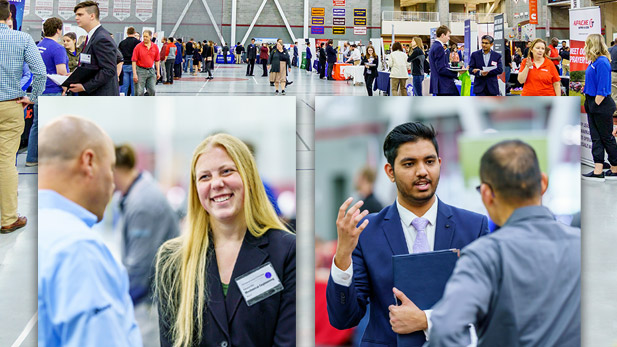 Students at Rose-Hulman's spring career fair.