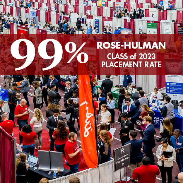 Image of Rose-Hulman students walking at Commencement.
