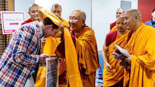 Tibetan monks on the Rose-Hulman campus.