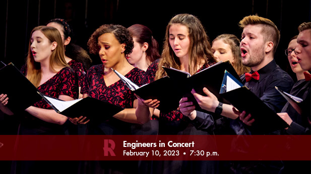 Students at Rose-Hulman singing on stage.