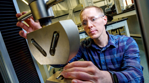 Rose-Hulman professor Matt Riley works on a project.