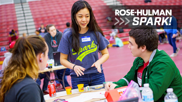 Students at Rose-Hulman's Spark! event.