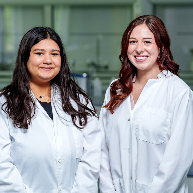 An innovative project for the FetTech biotech startup inspired Sanya Dronawat (left) and Lauren Coffey to have additional industry internship and college research experiences and, eventually, future career opportunities.