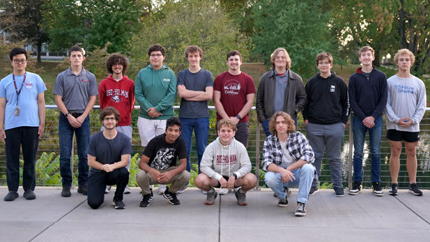 Rose Propulsion Laboratory team in front of Speed Lake.