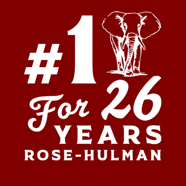 Artwork displaying "#1 for 26 Years" with the outline of an elephant on a red background.