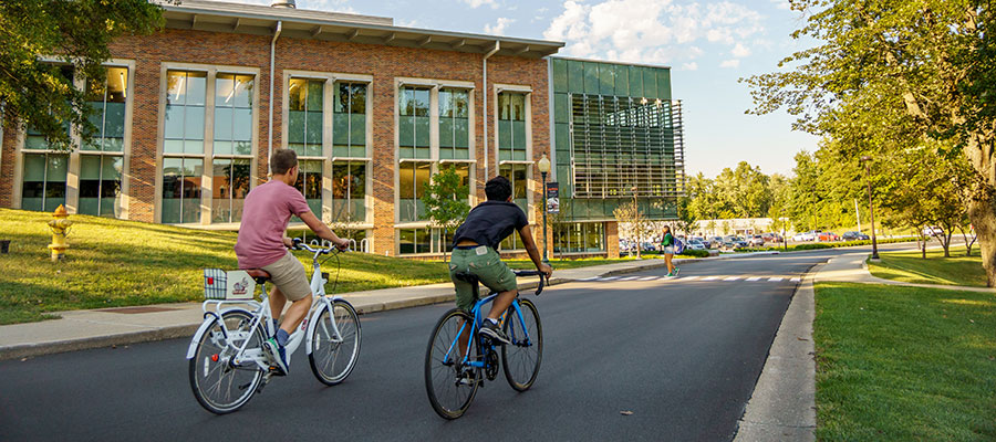 students on bicycles