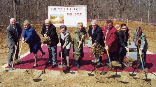 Ceremonial ground breaking for White Chapel.