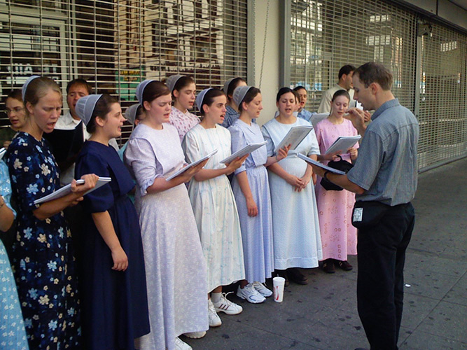 Mennonites singing